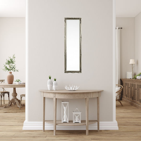 Bizzotto Oglindă de Perete De Corp Întreg cu Argintiu Ramă din Lemn 126x36cm 1buc
