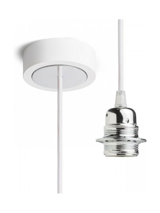 Rendl Light Studio Hex White Pendant Light Suspension for Socket E27 White