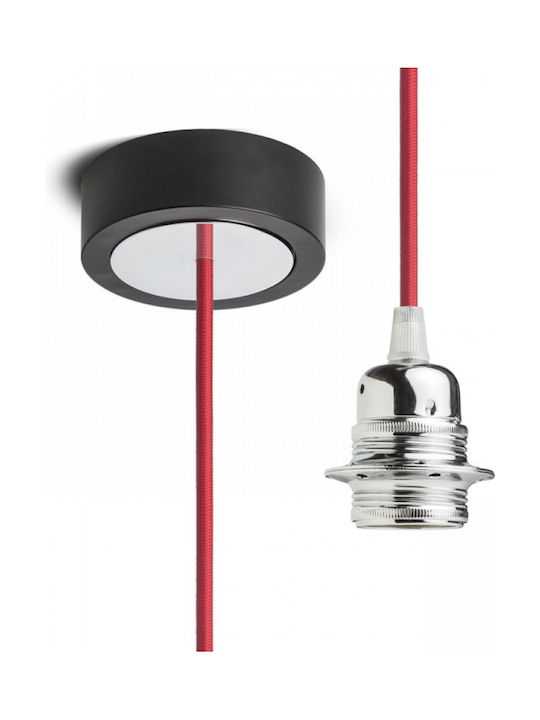 Rendl Light Studio Hex Black Pendant Light Suspension for Socket E27 Red