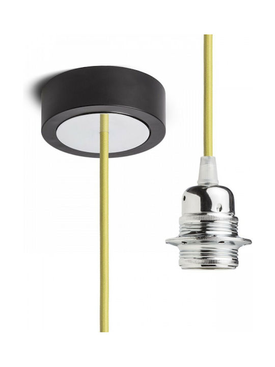 Rendl Light Studio Hex Black Pendant Light Suspension for Socket E27 Yellow