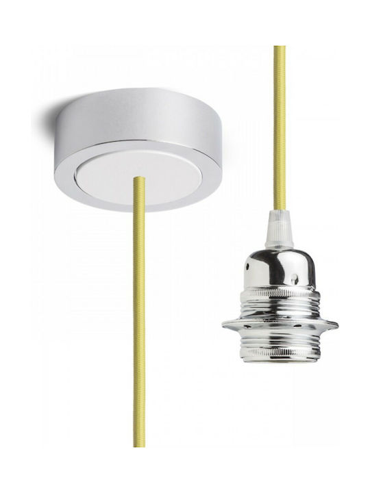 Rendl Light Studio Hex Chrome Pendant Light Suspension for Socket E27 Yellow