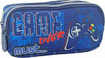 Must Gamer Pencil Case with 2 Compartments Blue