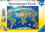 Puzzle pentru copii World Map 300 buc Ravensburger