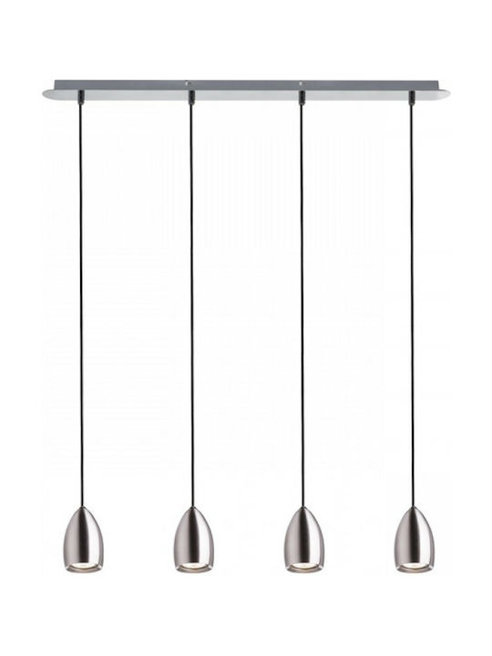 Rendl Light Studio Babades IV Pendant Chandelier Rail for 4 Bulbs GU10 Silver