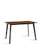 Benson Table Kitchen Wooden Walnut 120x75x75cm