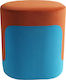 Stool For Living Room Upholstered with Fabric Packman Ceramic Blue 40x36x45cm