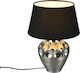 Trio Lighting Luanda Ceramic Table Lamp for Socket E27 with Black Shade and Silver Base