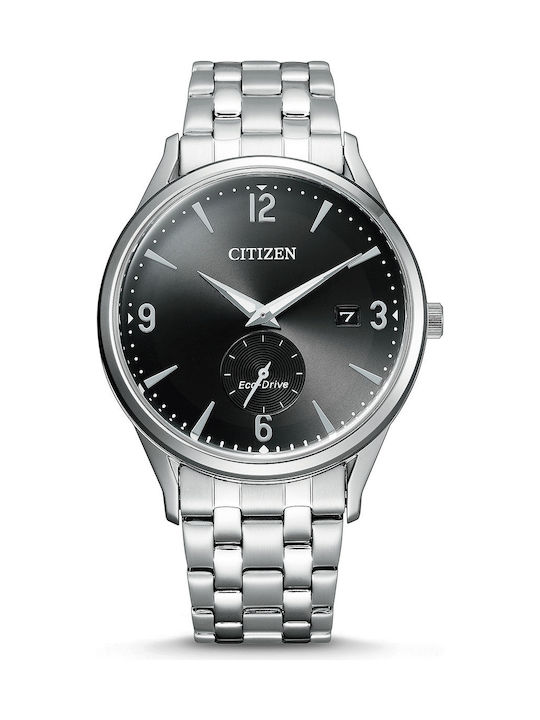 Citizen Ανδρικό Ρολόι 40mm Μπαταρίας με Ασημί Μεταλλικό Μπρασελέ