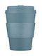 Ecoffee Cup Gray Goo Mug Bamboo with Lid Blue 350ml