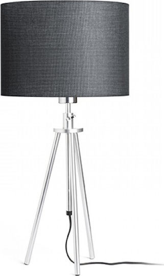 Rendl Light Studio Gardette Table Metal Table Lamp for Socket E27 with Black Shade and Silver Base
