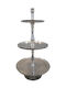 Inart Metallic Dessert Tower Stand with 3 Tiers Silver Ø97cmxY100cm