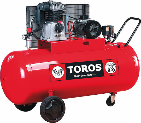 Toros BK 114-270-5.5 Compresor Aer Trei Faze cu Putere 4hp și Compresor de Aer 270lt