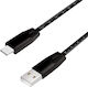 LogiLink Flat USB 2.0 Cablu USB-C bărbătesc - USB-A Negru 1m (CU0157)