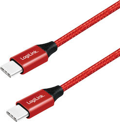 LogiLink Braided USB 2.0 Cable USB-C male - USB-C male Red 1m (CU0156)