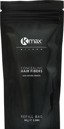 Kmax Milano Refill Culoare pentru Acoperirea Rărimii Părului cu Cheratină Concealing Hair Fibers Black Edition 64gr