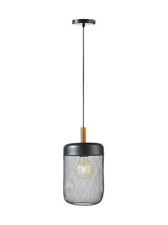 Aca Pendant Light Single-Light Grid for Socket E27 Black