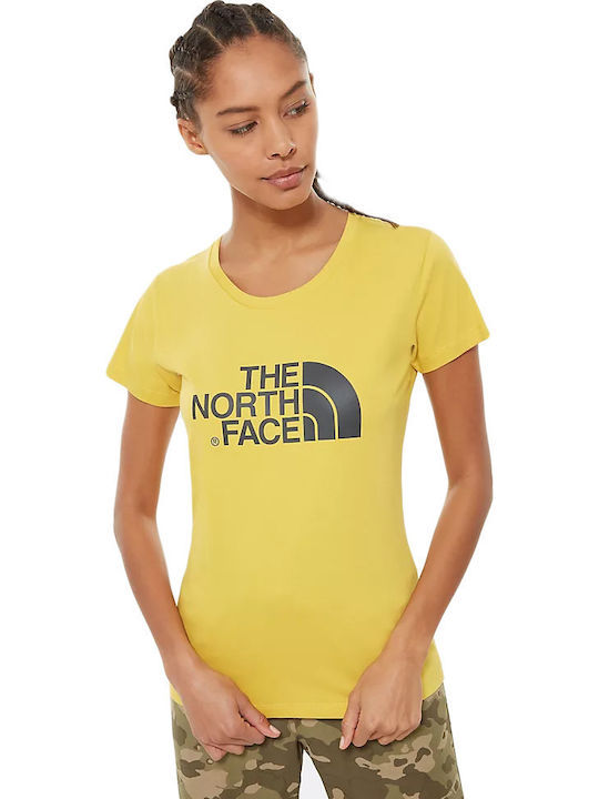 The North Face Easy Αθλητικό Γυναικείο T-shirt Κίτρινο με Στάμπα