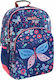 Must Energy Butterfly School Bag Backpack Elementary, Elementary in Blue color L33 x W16 x H45cm 25lt