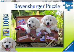 Puzzle pentru Copii Travelling Pups XXL 100buc Ravensburger