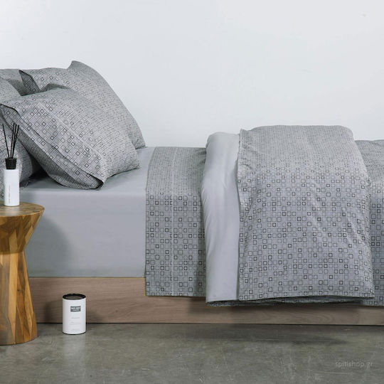 Nef-Nef Homeware Подредба Пликове За Завивки Carter 100% Памук 230x240см Двойна С 2 Калъфки За Възглавници Светлосиня