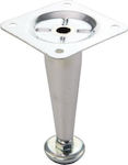 Metallic Furniture Leg Adjustable Silver 2.5x2.5x15cm