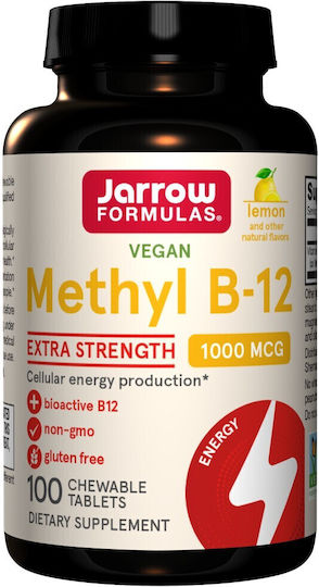 Jarrow Formulas Vitamina B12 pentru Sănătatea Sistemului Nervos 2500mg 1000mcg 100 pastiluțe