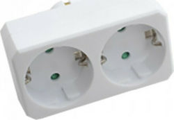 V-TAC 2-Outlet T-Shaped Wall Plug White