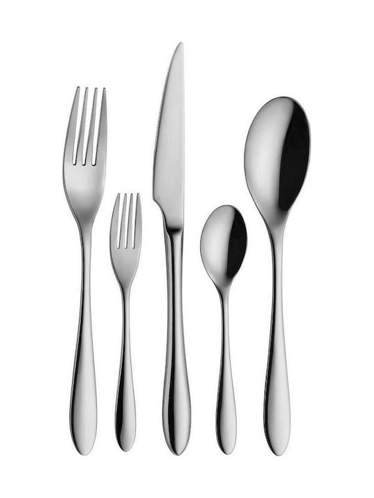 Ankor 30-Piece Stainless Steel 18/10 Silver Cutlery Set Drops