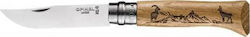 Opinel Inox N8 Pocket Knife Beige with Blade made of Stainless Steel