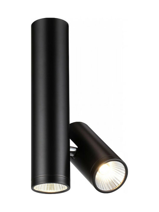 Rendl Light Studio Bogard Twin Διπλό Σποτ με Ενσωματωμένο LED και Θερμό Φως σε Μαύρο Χρώμα