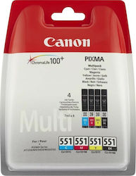 Canon CLI-551 6509B008 Original Inkjet Printer Ink Cartridges Yellow Cyan Magenta Black