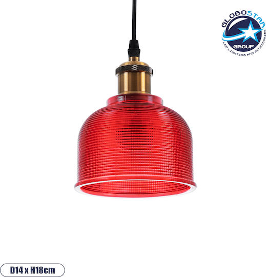 GloboStar Segreto Red Κρεμαστό Φωτιστικό Κόκκινο 14x14εκ.