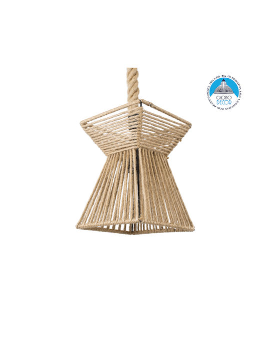 GloboStar Rouge Beige Ceiling Light with Rope for E27 Socket 21x27x27cm