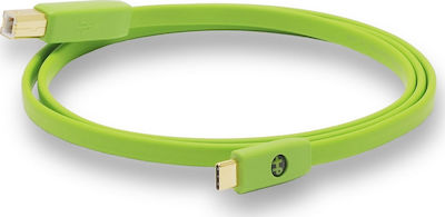 Oyaide d+ Flat USB 2.0 Cable USB-C male - USB-B male Green 0.7m