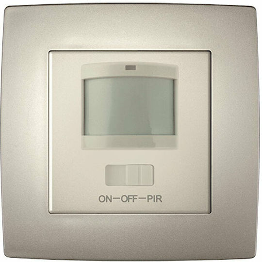 Elmark City Recessed Wall Switch Motion Sensor Lighting with Frame Champagne Metallic
