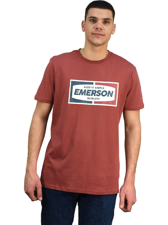 Emerson Ανδρικό T-shirt Dusty Berry με Λογότυπο