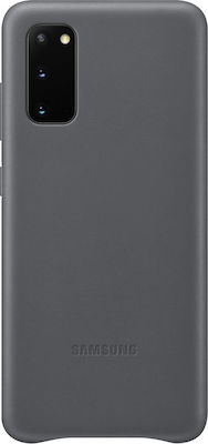 Samsung Leather Cover Synthetic Leather Back Cover Gray (Galaxy S20)