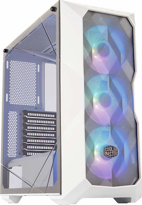 CoolerMaster Masterbox TD500 Mesh Jocuri Middle Tower Cutie de calculator cu iluminare RGB Mesh White w/ Hub