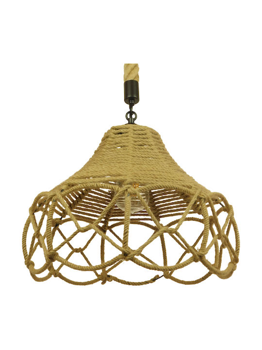 GloboStar Tessuti Pendant Lamp with Rope E27 Beige