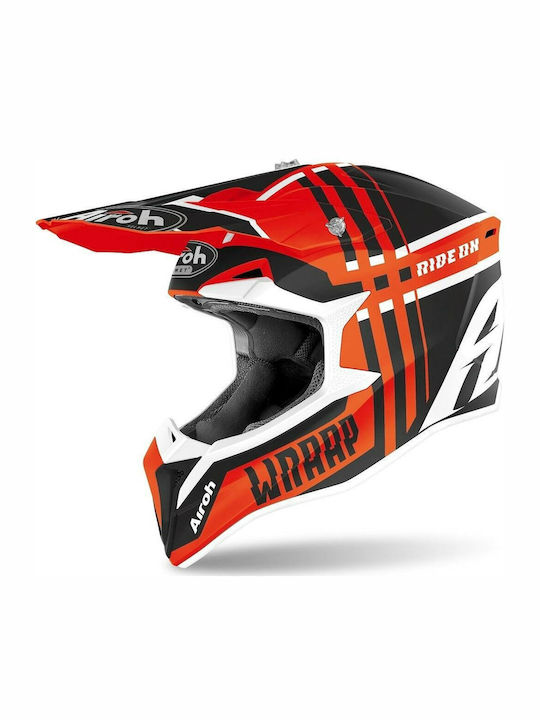 Airoh Wraap Broken Orange Matt Κράνος Μηχανής Motocross 1330gr