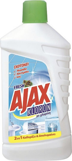 Ajax Kloron Ultra Liquid Cleanser for Floor Disinfectant με Χλωρίνη Fresh 1lt