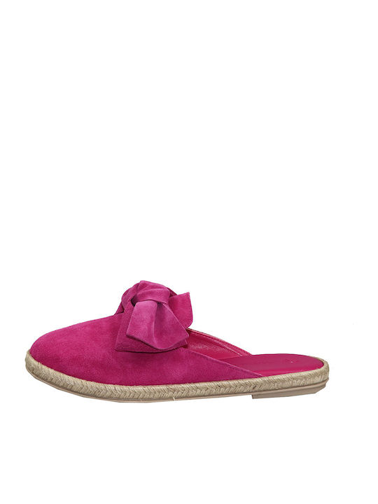 Sante Plat Piele Mules în Fuchsia Culoare