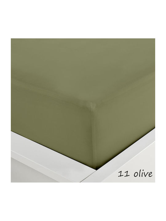 Sunshine Σεντόνι King Size με Λάστιχο 180x200x20εκ. Menta 152 Olive 11