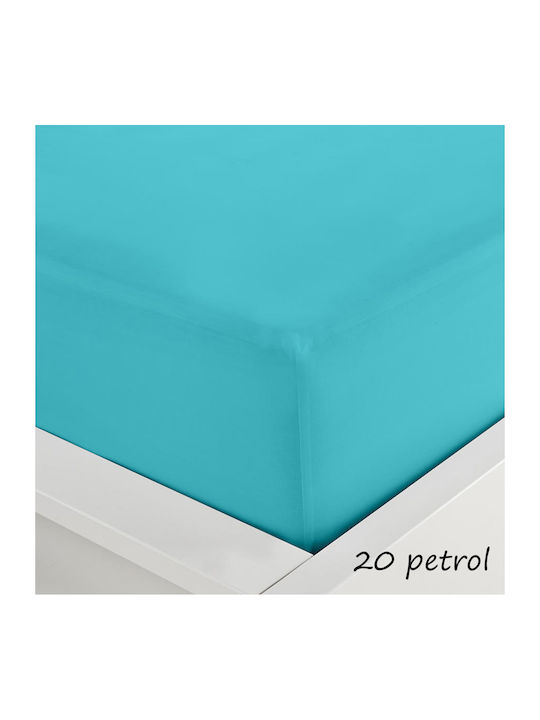 Sunshine Sheet King Size with Elastic 180x200+20cm. Menta 152 Petrol 20