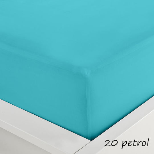 Sunshine Sheet Super-Double with Elastic 160x200+20cm. Menta 152 Petrol 20