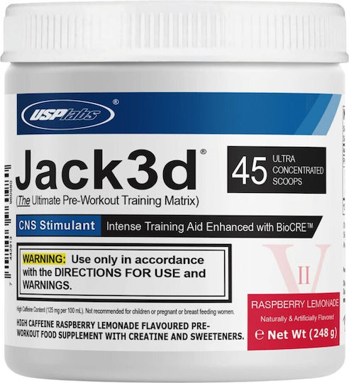 USP Labs Jack3d Advanced Pre Workout Supplement 248g Raspberry Lemonade