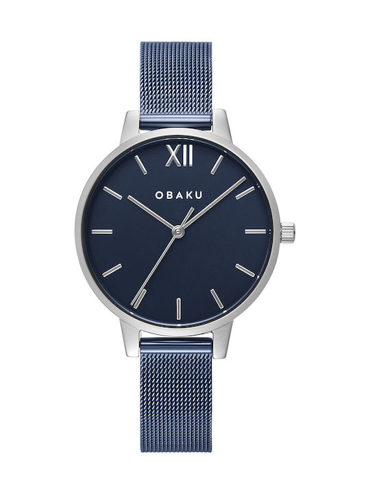 Obaku Liv Arctic Damen Uhr mit Blau Metallarmband