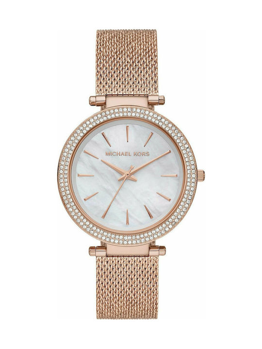 Michael Kors Darci Watch with Pink Gold Metal Bracelet