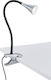 Trio Lighting Viper LED Office Lamp with Flexible Arm Height: 35cm and Clip in Silver Color