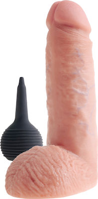 King Cock Ρεαλιστικό Dildo με Όρχεις και Δυνατότητα Εκσπερμάτωσης Light 20cm
